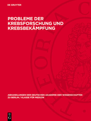 cover image of Probleme der Krebsforschung und Krebsbekämpfung